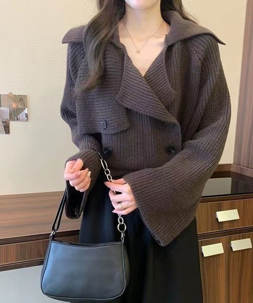 「gossip!ロサンゼルス」 ニットカーディガン FREE ダークブラウン レディース_画像7