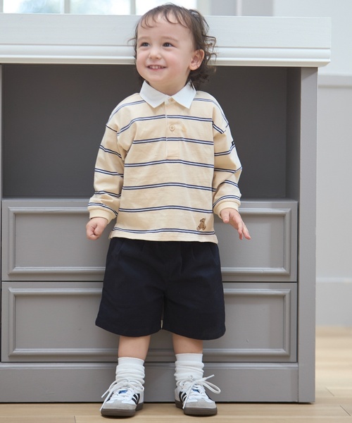 petit main tシャツ 「リンク」ボーダーラガー長袖Tシャツ キッズ 子供