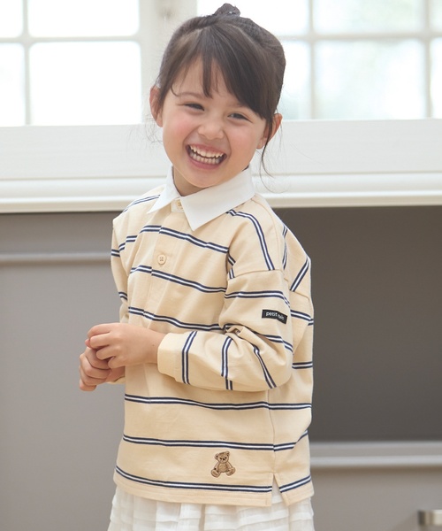 petit main tシャツ 「リンク」ボーダーラガー長袖Tシャツ キッズ 子供