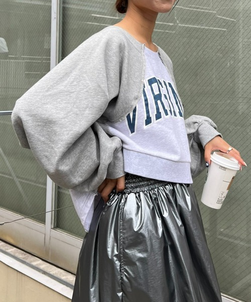 「etsinta」 スウェットカットソー ONE SIZE ネイビー レディース_画像6