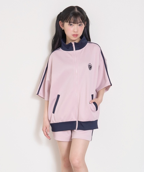 セットアップ 「LTXC/吸水速乾」半袖トラックジャケットセットアップ キッズ 子供服 女の子の画像