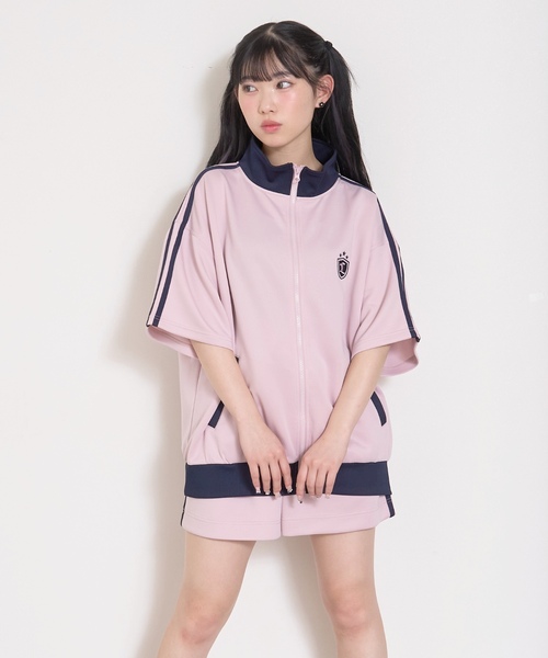 セットアップ 「LTXC/吸水速乾」半袖トラックジャケットセットアップ キッズ 子供服 女の子の画像