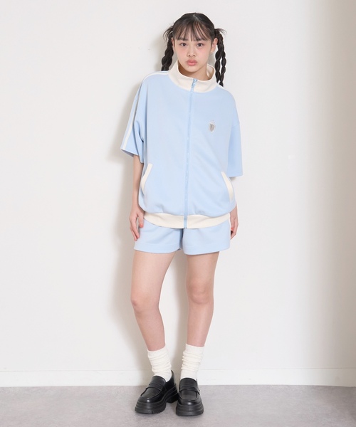 セットアップ 「LTXC/吸水速乾」半袖トラックジャケットセットアップ キッズ 子供服 女の子の画像