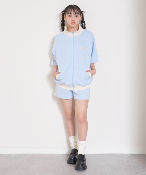 セットアップ 「LTXC/吸水速乾」半袖トラックジャケットセットアップ キッズ 子供服 女の子の画像