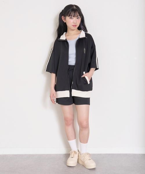 セットアップ 「LTXC/吸水速乾」半袖トラックジャケットセットアップ キッズ 子供服 女の子の画像