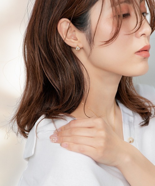 ピアス K18 カラーストーン ピアス レディース メンズの画像