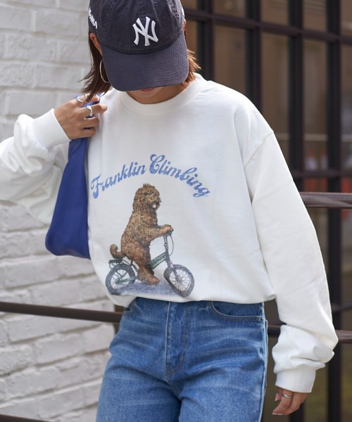 「Franklin Climbing」 スウェットカットソー MEDIUM ブラック メンズ_画像4