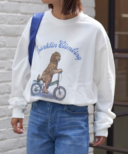 「Franklin Climbing」 スウェットカットソー MEDIUM ブラック メンズ_画像6