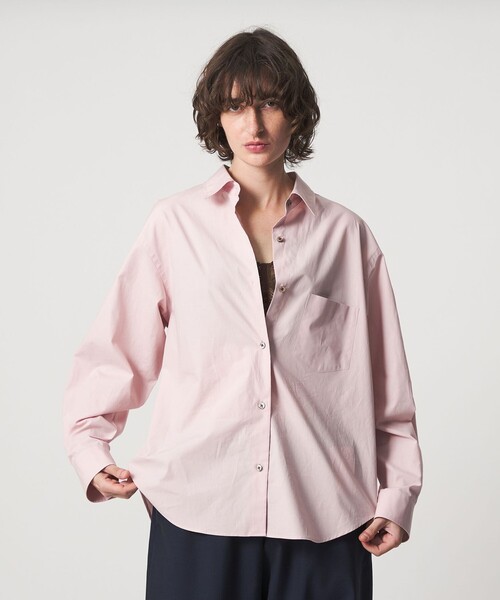 シャツ/ブラウス(長袖/七分) roku 6 COTTON SUKE SHIRT 6（ロク）の「＜6(ROKU)＞BLOCK SUKE SHIRT/シャツ（シャツ/ブラウス