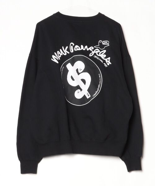 「Mark Gonzales」 ワンポイントスウェットカットソー L ブラック メンズ_画像2