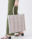 トートバッグ WOVEN LG TOTE マル...の詳細画像1