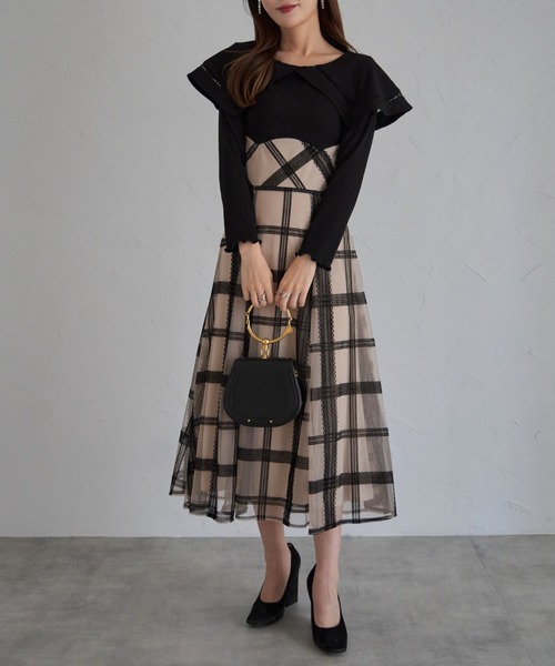 「tocco closet」 ドッキングワンピース M ベージュ レディース_画像3