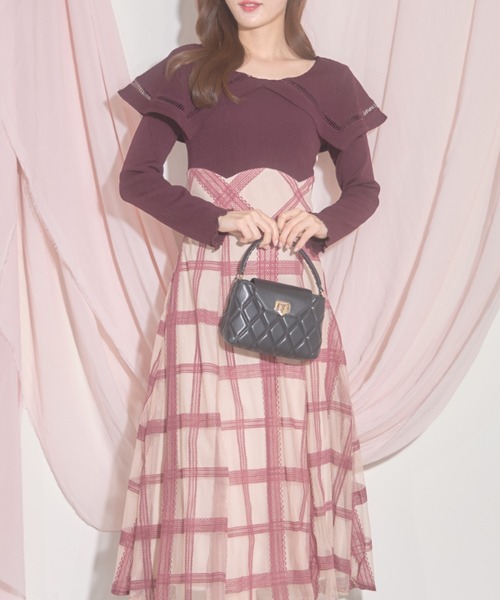 「tocco closet」 ドッキングワンピース M ベージュ レディース_画像4