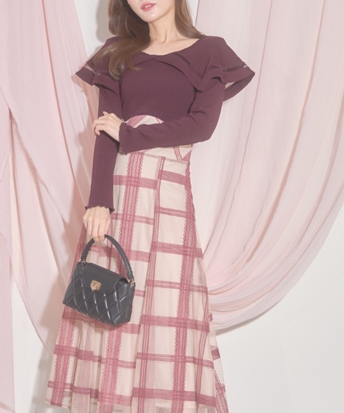 「tocco closet」 ドッキングワンピース M ベージュ レディース_画像5