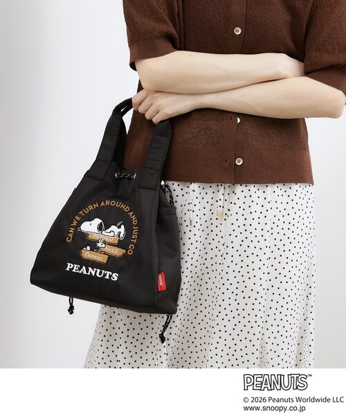 PEANUTS トートバッグ 「PEANUTS」撥水巾着2WAYトート レディース