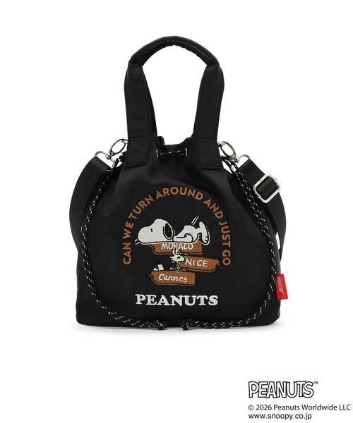 PEANUTS トートバッグ 「PEANUTS」撥水巾着2WAYトート レディース