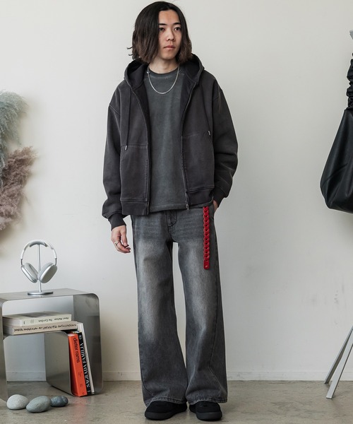 「WYM LIDNM」 長袖Tシャツ M アッシュブラウン メンズ_画像7