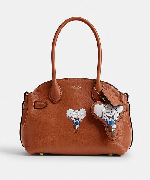 ショルダーバッグ バッグ 「COACH | BRAIN DEAD」エンパイア キャリーオール バッグ 21・カチ マウス アンド チャーム レディースの画像