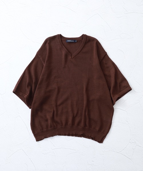 「FUNALIVE」 半袖ニット LARGE グレー メンズ_画像4