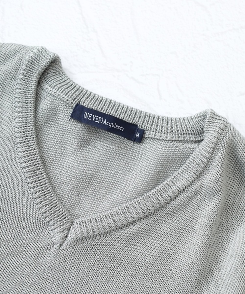 「FUNALIVE」 半袖ニット LARGE グレー メンズ_画像6
