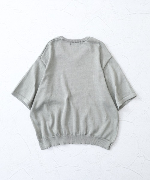 「FUNALIVE」 半袖ニット LARGE グレー メンズ_画像9