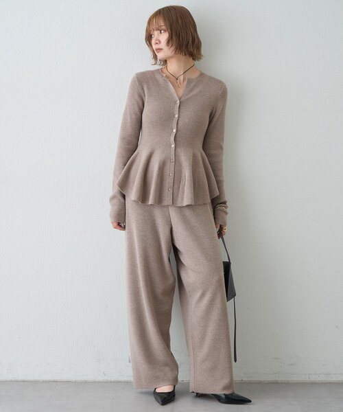 Whim Gazette（ウィム ガゼット） カーディガン ペプラムモヘヤ