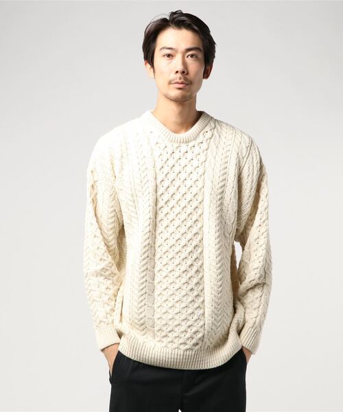ニット アラン模様 メリノウールセーター ユニセックス