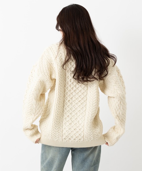 新品、 ニュージーランド製メリノウールセーター、レディース、送料無料 aran WOOLLEN MILLS（アランウーレンミルズ） ニット セーター アラン