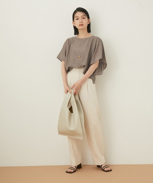〈美品〉アダムエロペ　リネン　ドロスト　ブルゾン　ブラウス　シアー　ボリューム袖 SALON adam et rope'（サロン アダム エ ロペ）の「シアーリネン