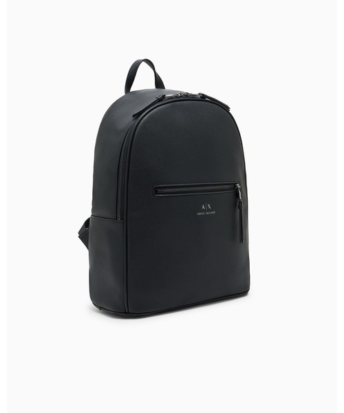 Armani Exchange ブラック レザーバックパック ARMANI EXCHANGE デイバック リュック 「A|X アルマーニ