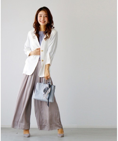 Ehre style ジャケット ノーカラージャケット オフィスに！軽く