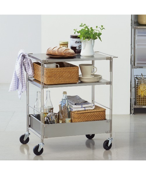 無印良品（MUJI） 家具 ステンレスユニットシェルフワゴンセット 幅