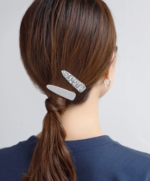 ANEMONE ヘアクリップ グリッタープレートクリップ「2個セット