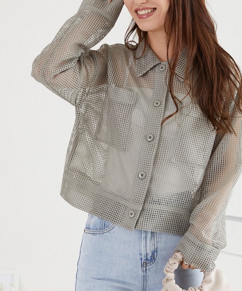 ブラウス シャツ Mesh shirt　メッシュシャツ レディース Ada. ブラウス シャツ メッシュ 襟付き レディース : ZOZOTOWN