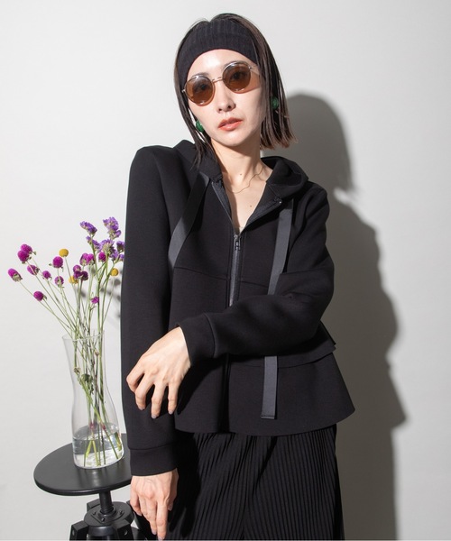 パーカー ダンボールニット フリルジップパーカ レディース : ZOZOTOWN