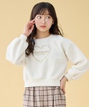 トレーナー ハート刺繍/リボンモチーフ 裏起毛...の詳細画像3