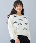 トレーナー ハート刺繍/リボンモチーフ 裏起毛...の詳細画像4