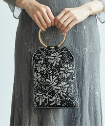 Thevon 【オケージョン】リングハンドルビジューバッグ Thevon ハンドバッグ 「オケージョン」リングハンドルビジュー