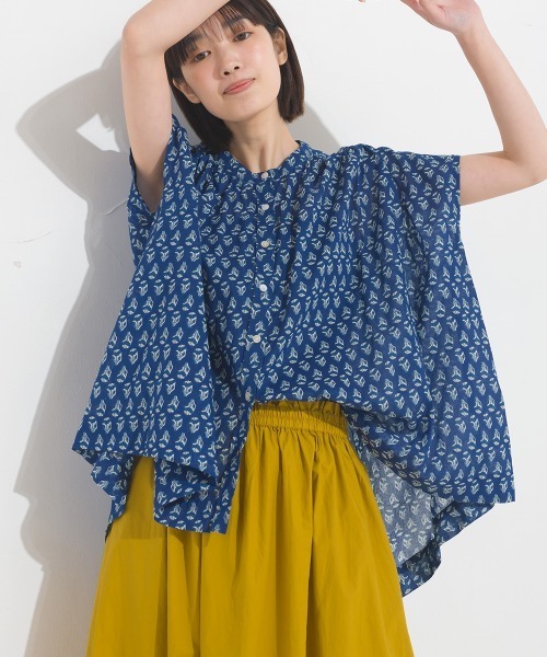 OMNES（ファッション） ブラウス シャツ コットンボイル総柄