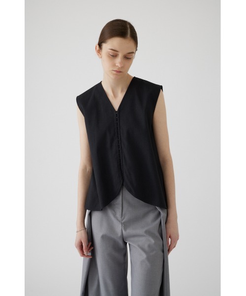 RIM.ARK ベスト ジレ 夏 Linen mix vest tops リネンミックスベスト