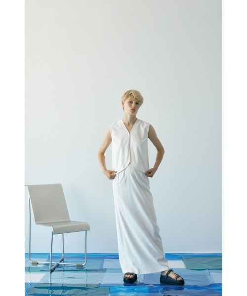 RIM.ARK ベスト ジレ 夏 Linen mix vest tops リネンミックスベスト