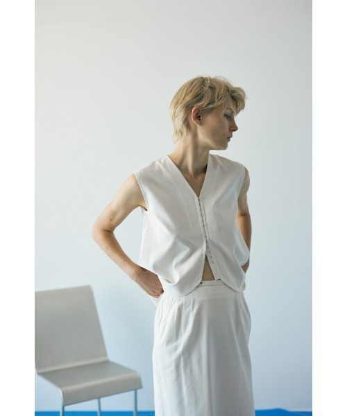 RIM.ARK ベスト ジレ 夏 Linen mix vest tops リネンミックスベスト