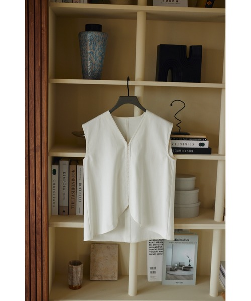 RIM.ARK ベスト ジレ 夏 Linen mix vest tops リネンミックスベスト