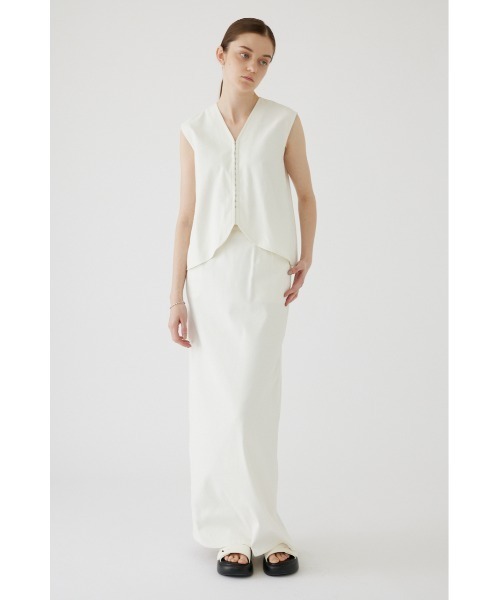 すー RIM.ARK ホワイト ベスト FREE RIM.ARK ベスト ジレ 夏 Linen mix vest tops リネンミックスベスト