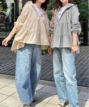 パーカー uvカット 日本製・撥水ティアードフ...の詳細画像1