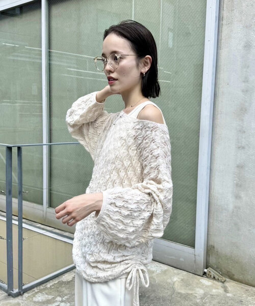 ニット 「2024AW」柄編みドロストニット レディース : 85624076  