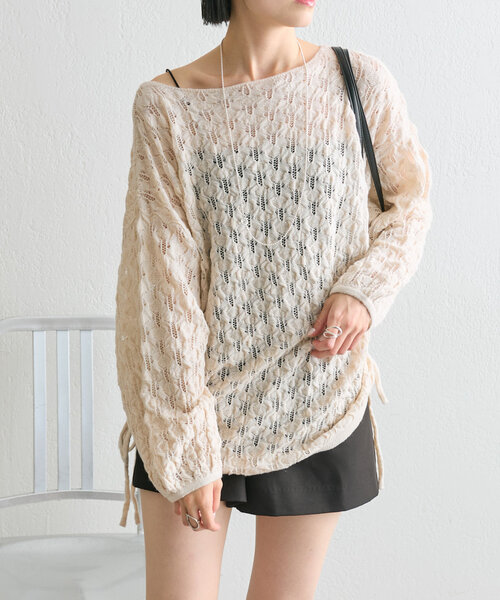 ニット 「2024AW」柄編みドロストニット レディース : 85624076  