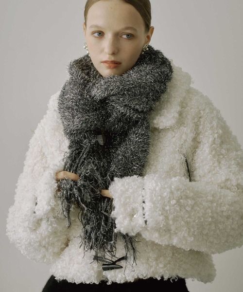 VIOLETTA（ヴィオレッタ） マフラー ストール ラメフェザーヤーン