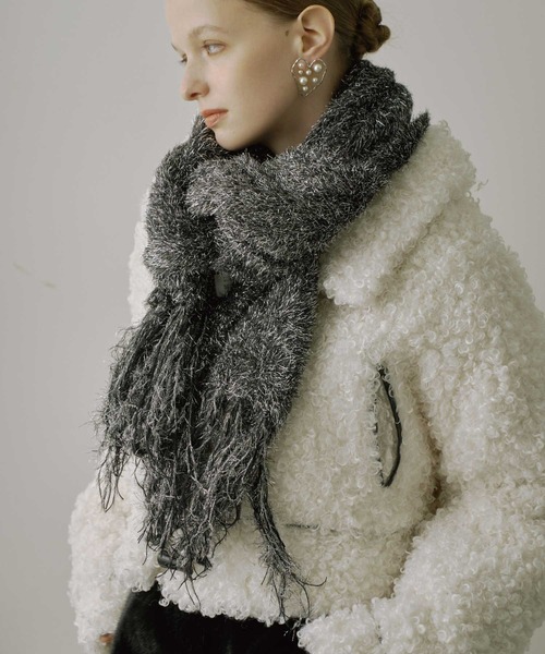 VIOLETTA（ヴィオレッタ） マフラー ストール ラメフェザーヤーン