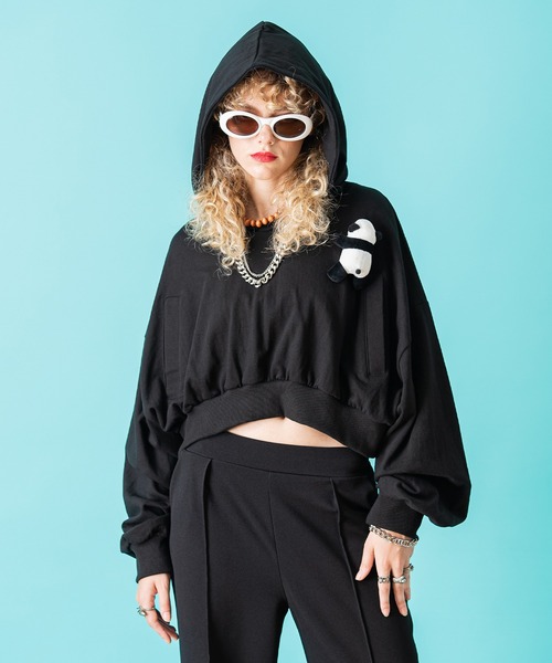 ankoROCK パーカー TEDDY ankoROCK ベリーショート丈パーカー